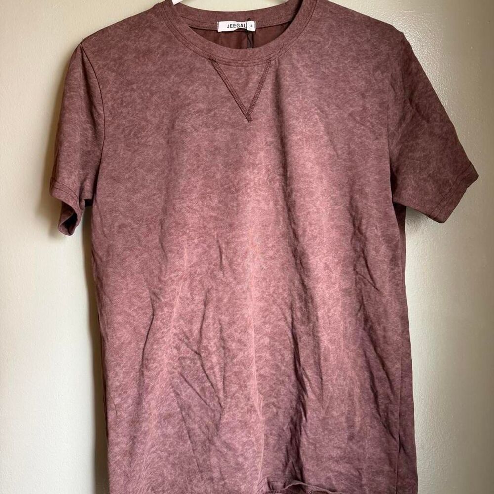 Unbranded Men's Pink and Brown T-shirt